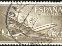 Spain - 1955 - Superconstellation & Santa María - 50 CTS - Olive Brown - Airplane, Boat, Ship - Edifil 1171 - 0